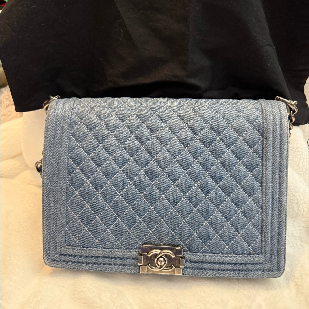 Chanel Denim Quilted Shoulder Bag